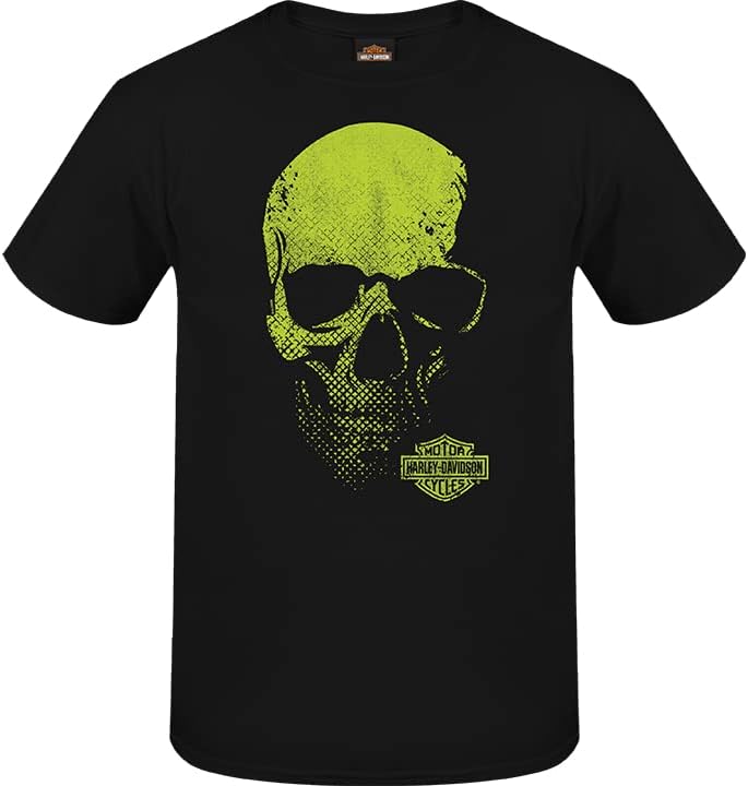 Воена Харли -Дејвидсон - Машка црна графичка маица - Камп Арифјан | Здраво череп