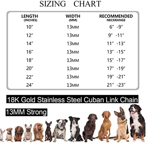 Злато 0,5in ширина на ланецот јака за средни до големи кучиња 18K златен ланец кучиња ознака со коска исто така погодна за