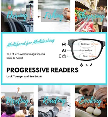 Proeyes Apex, Прогресивни Сини Светлосни Блокирачки Очила За Читање На Ацетат, Анти-Рефлектирачки, 0 Моќ На Врвот Леќа