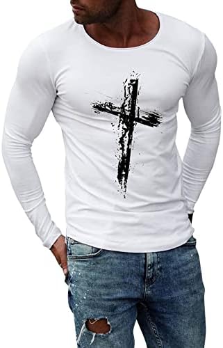 2022 Нови кошули за мажи Машка тенок врвен кошула О вратот Обичен број печатена модна кошула долга ракав дно кошула бела