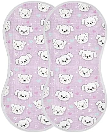 Xigua Dog Muslin Baby Burp Clains, 4 пакувања чисто памучно памучно бебе, сет, абсорбента и мека крпа од крпа за новороденчиња за девојчиња