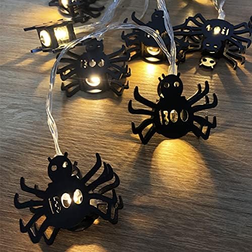 Hsart Fairy String Lights Spider String Light 6,6 ft 10 LED батерија опфатени LED самовила, хорор забава, декорација на Ноќта на