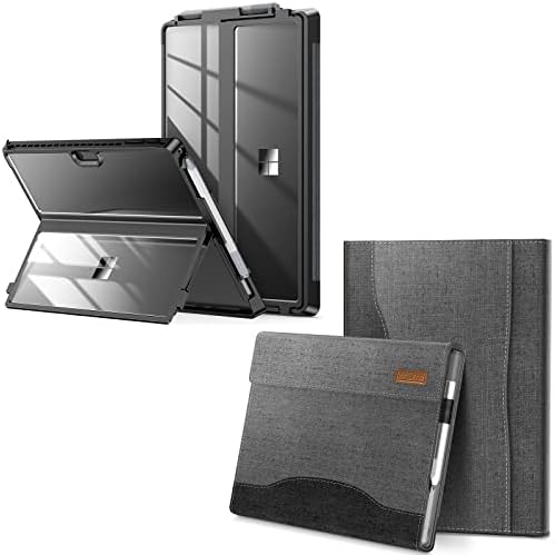 Infiland Surface Pro 7+/ Surface Pro 7 Plus Case compational со Microsoft Surface Pro 7+/ Surface Pro 7/ Surface Pro 6/ Surface Pro 5/ Surface Pro 4 12.3 таблети, мулти-агол, шок-отвор, RoHS, црна