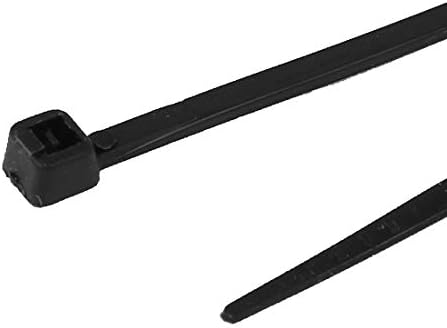 X-Dree 150 mm долга црна најлонска автоматска жица за притискање на кабелски кабелски врски 100 парчиња (150 mm de largo, Alambre de Nylon