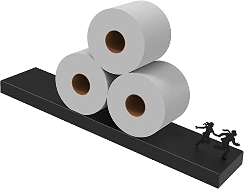 Држач за тоалетна Хартија Со пловечка Полица - Навален Мат Црн Држач За Ролна Тоалетна Хартија За Лесно Складирање Во Бањата-Модерен