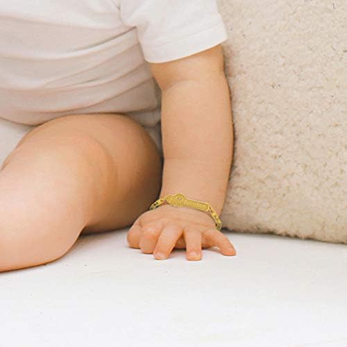 Обука за идентификација на ланци на ланци за бебиња за бебиња, новороденчиња и мали деца 5,5 - нараквица за машко момче ИД за новороденчиња - Симпатибилен накит за сек