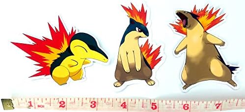 Cyndaquil, Quilava, Typhlosion - 3 сет на налепници за винил