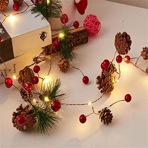 FHGMZJY 2M 20 LED бакарна жица бор конус LED светло Божиќни украси за украс за домашно дрво