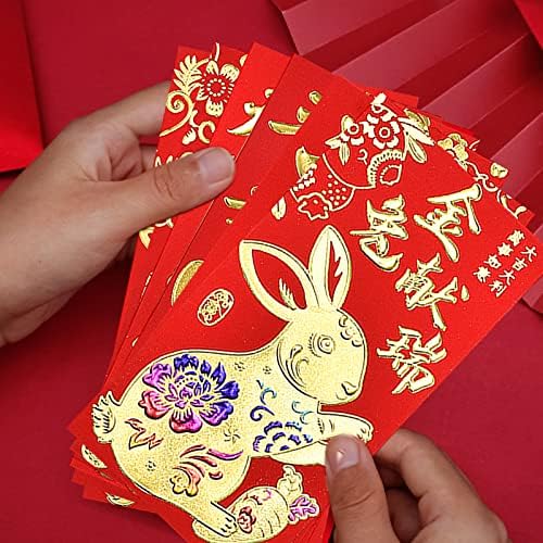 Нихево 48 ПАРЧИЊА Кинески Црвени Пликови, Коверти За Среќни Пари, Кинеска Нова Година Лунарниот Хонг Бао За Пролетен Фестивал Свадбен