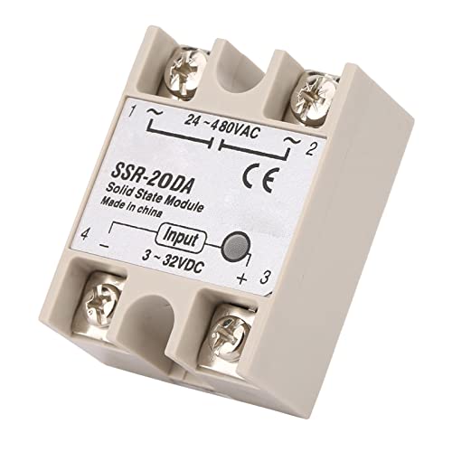 Реле за цврста состојба, Keenso SSR-20DA DC Control AC 20A Solid State Relay SSR Control Control input 3-32V DC до 24-480V AC цврст