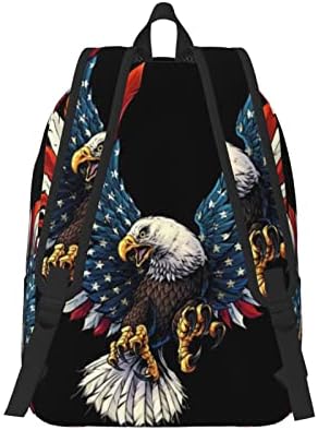 NoLace American Eagle Flag Голем колеџ ранец обичен книжарница лаптоп ранец компјутерска торба за патување дневно за девојчиња момчиња