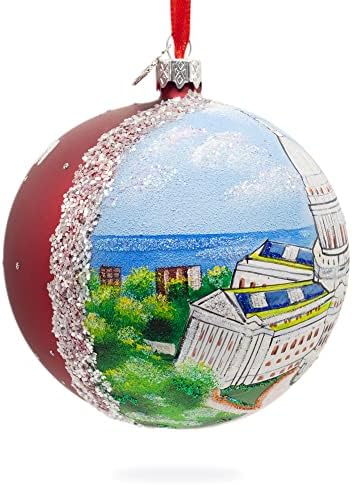 Државен Капитол во Висконсин, Медисон, Висконсин, божиќен украс на стаклена топка 4 инчи 4 инчи