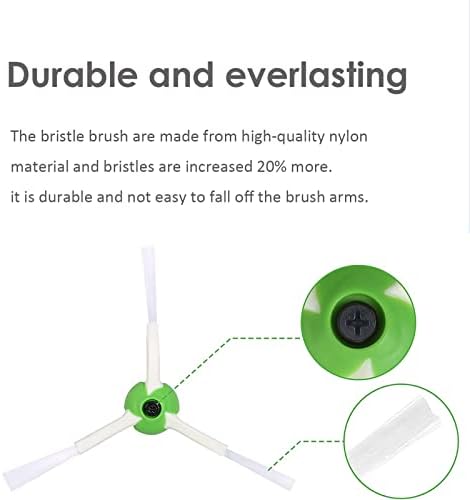 Мобетмо Страна Четка Замена Компатибилен со iRobot Roomba I&засилувач; Е&засилувач; J Серија i3 i3+ i4 i6 i6+ i7 i7+ i8 i8+плус E5 E6 j7 j7 + Робот Вакууми - Вклучува 6 Страна Четка и 6 Завртки