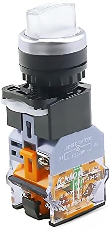 Outvi LA38-11xd/2 Прекинувач на копчето за ротирачки притисок со ламба 22мм 2 позиција 3 позиција за заклучување на LED-копчето