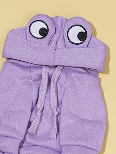 Qwinee Frog Design Dog Hoodie Dog Costume Одмор за Ноќта на вештерките Костим кучиња кошула џемпер за кучиња за кучиња за мачки кутре