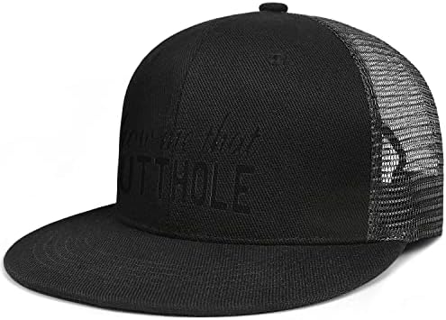 Покажете ми дека капачето за Snapback за Butthole за Unisex - Mesh Flat Bill Hip -Hop Golf Hop прилагодлива