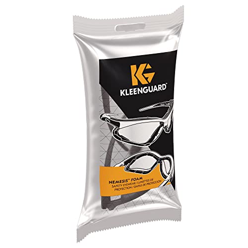 Kleenguard ™ V30 Nemesis ™ Безбедносни очила за пена, со облога за анти-магла Kleenvision, чисти леќи, црна рамка