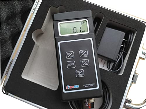 Yfyiqi Tesla Meter Gauss Meter Gaussmeter DC магнетно поле тестер со опсег од 0 до 200mt до 2000mt 4½ LED дисплеј резолуција