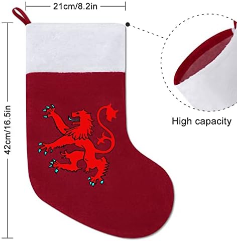 Лав Работен Шкотска Божиќни чорапи за порибување со кадифен камин што виси за декор за домашно дрво
