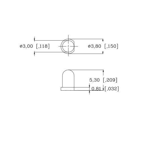 3мм 12V пред -жичен жолт/златен LED - ултра светла