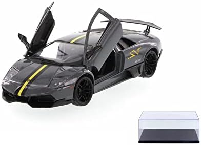 Diecast Car W/Case Case - Lamborghini murcielago LP670-4 SV тврд врв, темно сива - Motormax 73350SV/6 - 1/24 Scale Diecast Car