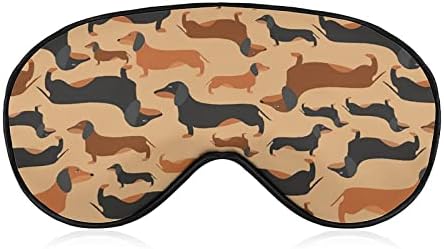 Ретро dachshunds шема маска за очи со прилагодлива лента за мажи и жени ноќно патување за спиење