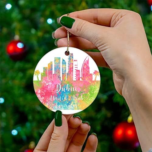 Божиќен украс на Чајан Арапски Емирати-Дубаи, украс за новогодишна елка за Божиќни украси на домашен пејзаж, порцелански украс Божиќ,