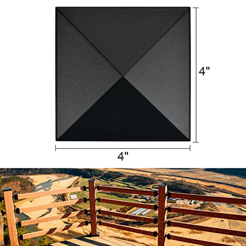 4 x 4 Алуминиумски пирамида Покрив капаци, мат финиш во прав, обложена површинска ограда Пост за декоративни палуби или коридори