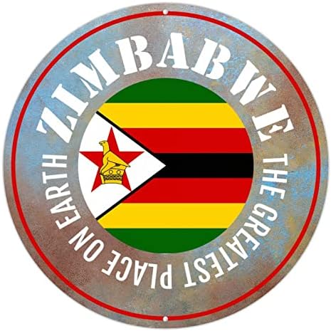 Зимбабве знаме добредојде на вратата потпишете го најголемото место на металниот знак на Земјата патриотски декор земја сувенир обичај гроздобер