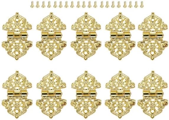 10 парчиња Шарки со Завртка Антички Бронза/Злато 53 * 28мм Чипка Декор Врата Кабинет Накит Кутија Фиока Мебел Стара Мода Кинески Стил -