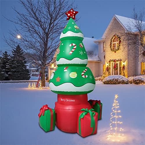 Yiisu #ZPZZ3Z надувување на новогодишна елка со LED светла, двор декорација затворен отворен двор градина Божиќна декорација