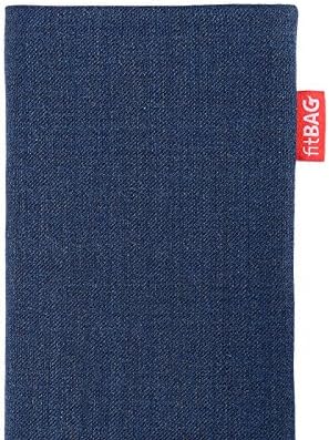 Fitbag Jive Blue Custom прилагодена ракав за Apple iPhone 11 Pro | Направено во Германија | Покрив за торбичка со ткаенини со фино костум