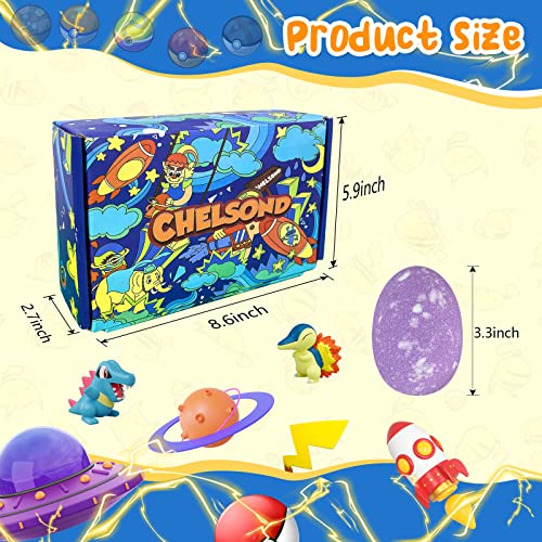 Бомби за бања за деца со изненадување внатре, 6 парчиња Велигденски јајца Органски бомби за бања со деца, деца пријателски расположени