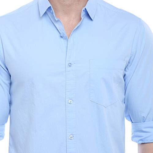 Основна кошула за фустани за мажи - памук, тенок вклоп, долг ракав, копче надолу - совршен за секојдневно секојдневно носење