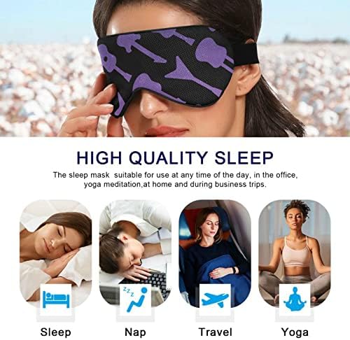 Unisex Sleep Mask Eye Eye Purple-Galaxy-Electric-Guitors Ноќна маска за спиење удобно покритие за сенка на очите