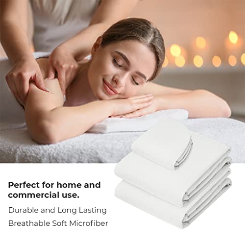 Авалон нега на микрофибер масажа за масажа на маса од 3 парчиња - Премиум за масажа на маса за масажа вклучува рамни и опремени чаршафи со обвивка