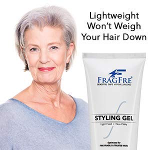 Fragfre Light Hold Hair Gel Free Free 8 Oz - Лесен гел за стилизирање за фини кревки и ослабени влакна - Paraben бесплатно хипоалергичен чувствителна формула - веганска глутен без суровос