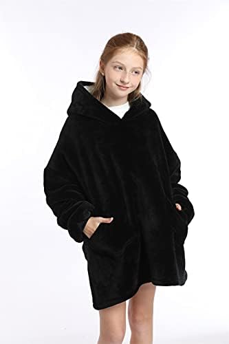 Искрено Феникс Ајде носење ќебе деца топло ќебе качулка плус големина ќебе џемпер со долги ракави со една големина