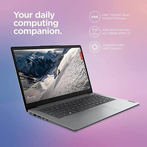 Леново 2023 Најновиот Ideapad 1I 14 HD Ултра-Лесен Лаптоп, Intel Pentium N5030 4-Јадро, 4GB RAM МЕМОРИЈА, 128gb Складирање, Стерео Звучници, До 10 Часа, WiFi, USB-а&засилувач;C, 1 Година Мајкрософт 36