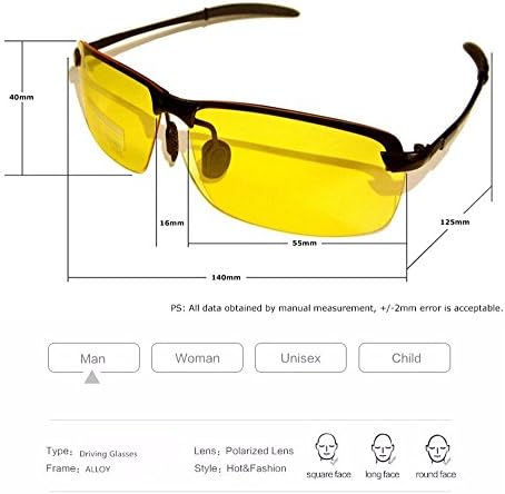 Кагого Менс Хд Ноќно Гледање Поларизирани Очила За Безбедно Ноќно Возење Очила За Сонце