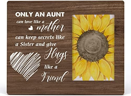 Подарок за тетка тетка од тетка дрво, тетка може да сака како мајка рустикална дрвена фото рамка за тетка од внука, таблета и монтирање