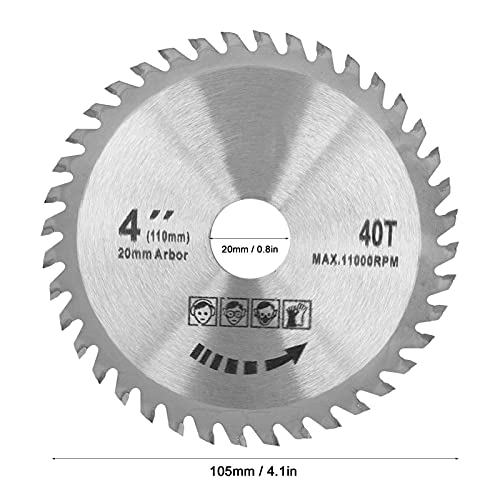 Fafeicy 2pcs кружна пила за пила 4in/110mm x 40T, 11000rpm/min, зацементирана сечило за пила за карбид, диск за сечење на дрво за меко дрво,