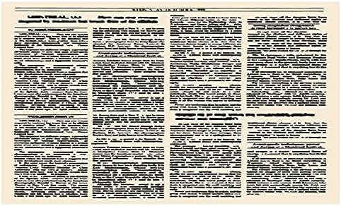 Зачудувачки стар весник Керамички држач за четкичка за заби, весник на страница на весници, колона Колумна Нечитлива текст наслови