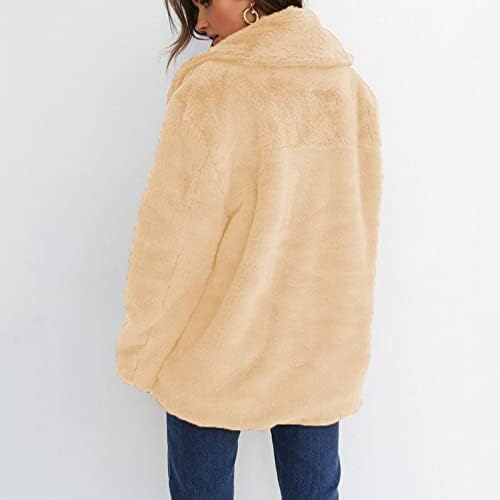 Prdecexlu модна зимска зимска јакна со долги ракави женски датум ноќ најмеки лабава јакна цврста боја дебела јакна на лаптоп