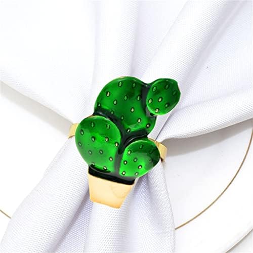 Ldchnh 8 парчиња салфетки прстени од салфетка тока босаи кактус зелена летна летна легура прстени за венчавки од салфетка