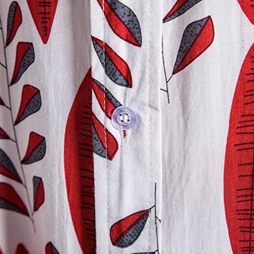 Машка кратка ракав Хавајска кошула Тропско печатење Обично копче надолу Алоха кошула лето плажа забава цветни кошули