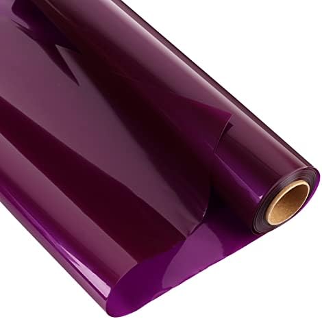 Giiffu целофан обвивка за обвивка виолетова, 34 во широка x 100 метри долга, 3 милји преulирна пурпурна хартија за завиткување на целофан,