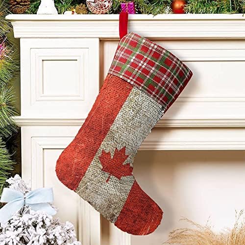 Канада за знаме на знамето Божиќно порибување сјајно wallидови што висат украси Декорација за забава за одмор на Божиќ