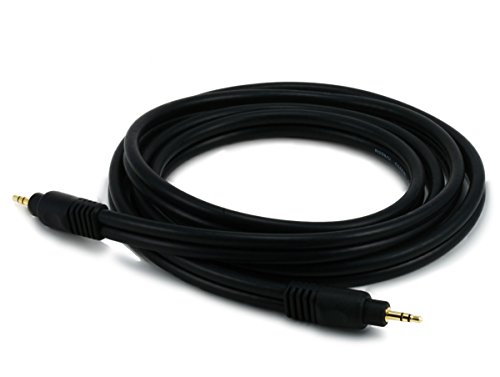 Аудио кабел Monoprice - 6 стапки - црна | Премиум 3,5 мм стерео машко до 3,5 мм стерео машки 22awg, позлатено злато