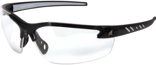 Edge DZ111-G2 Zorge G2 Околу безбедносни очила, анти-гребење, не-лизгање, UV 400, воена оценка, ANSI / ISEA & MCEPS во согласност, 5,04 широки, црна рамка / чисти леќи